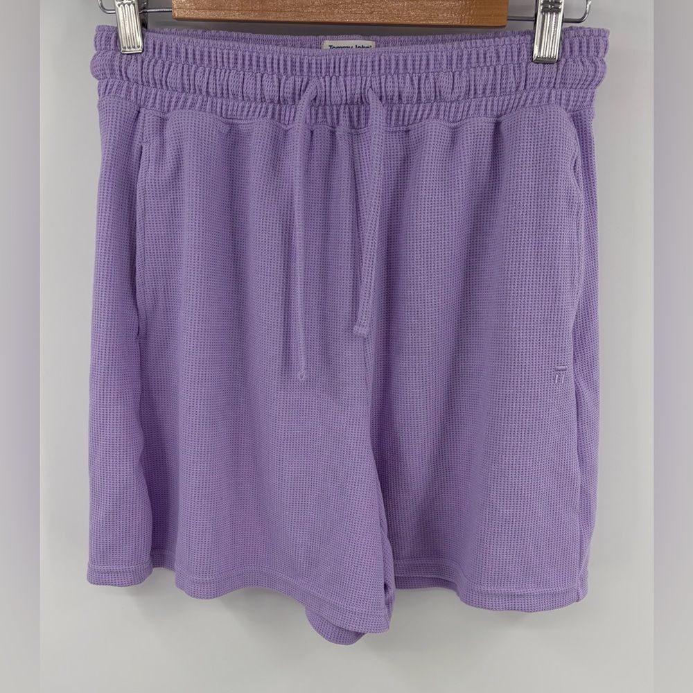 Tommy John women’s waffle knit lavender lounge short w/ pockets size S
